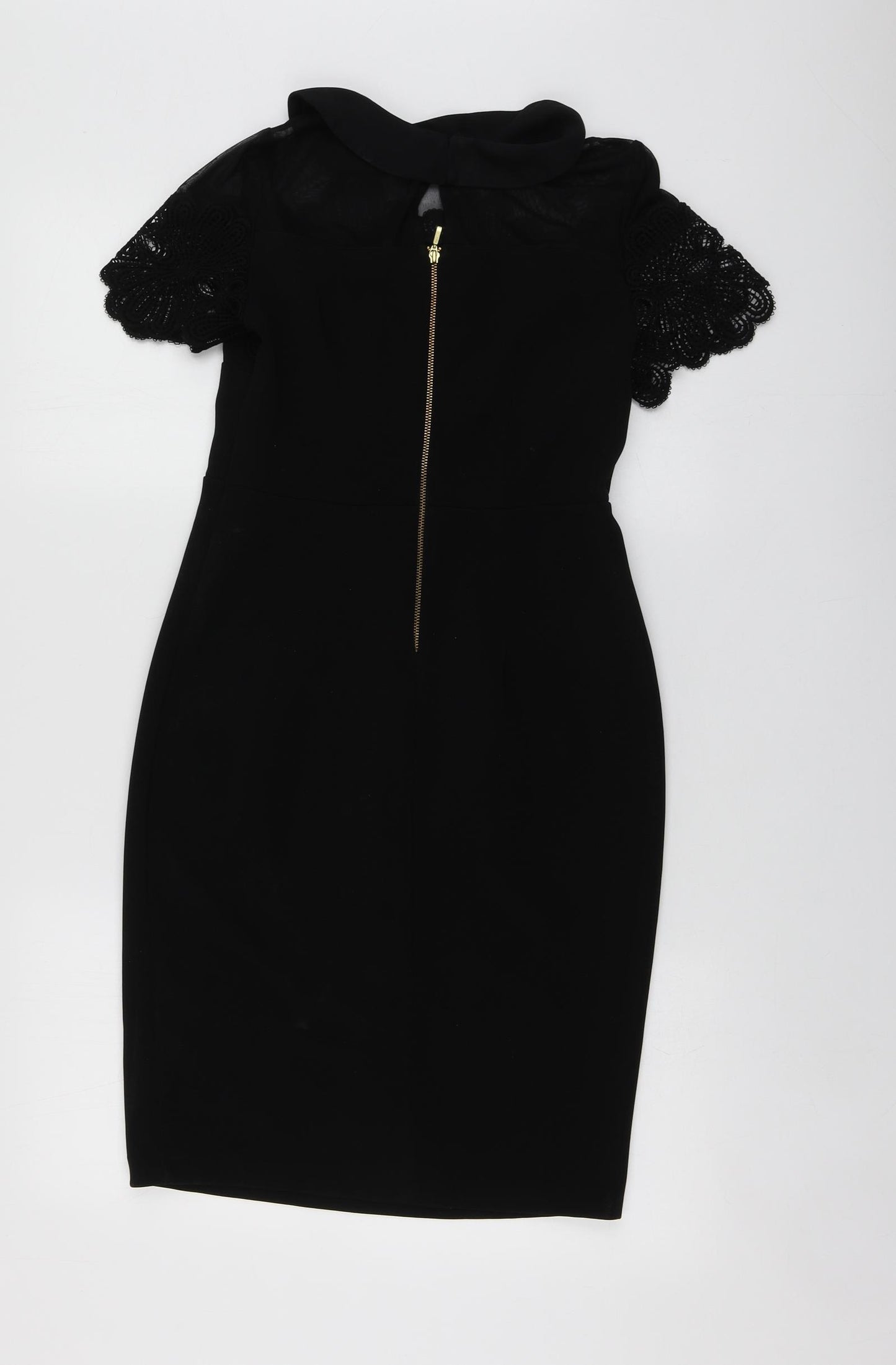 Dorothy Perkins Womens Black  Polyester A-Line  Size 8  Round Neck