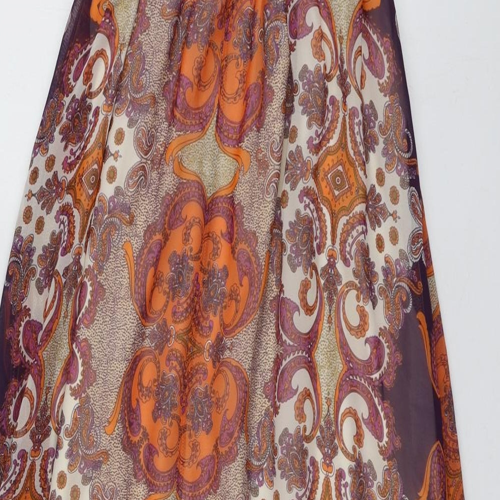 Miss Selfridge Womens Multicoloured Fair Isle Polyester Maxi  Size 12  V-Neck