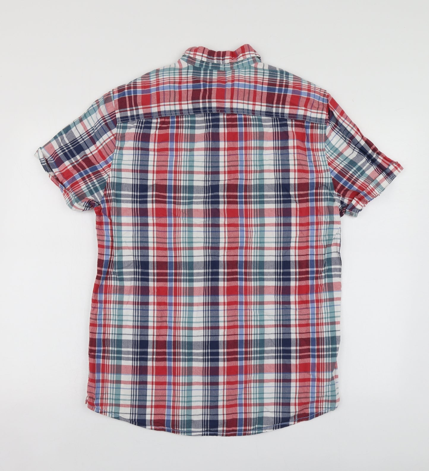 F&F Mens Multicoloured Plaid Cotton  Button-Up Size M Collared