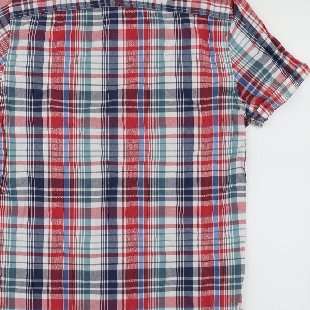 F&F Mens Multicoloured Plaid Cotton  Button-Up Size M Collared