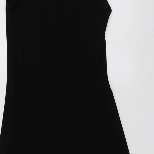 Wallis Womens Black  Polyester Shirt Dress  Size 8  Roll Neck