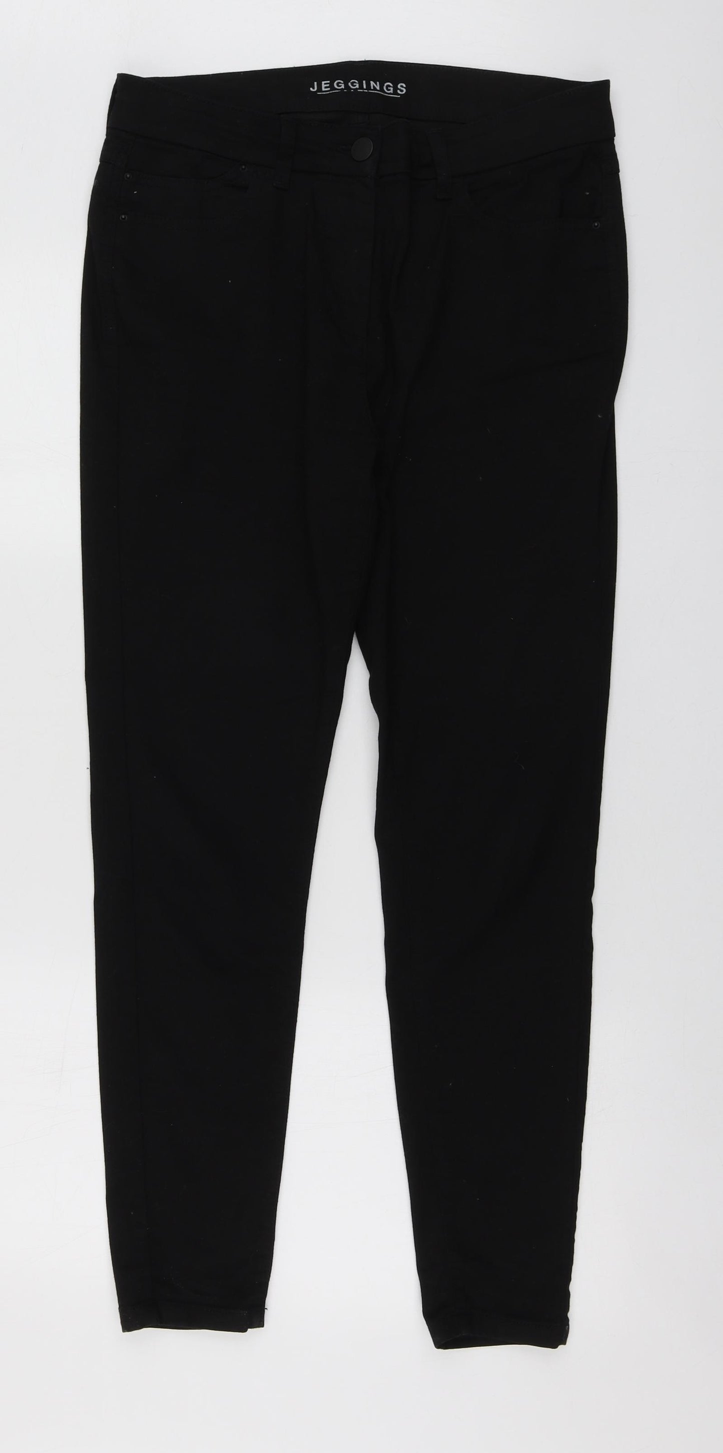 M&S Womens Black  Cotton Harem Trousers Size 14 L28 in Regular
