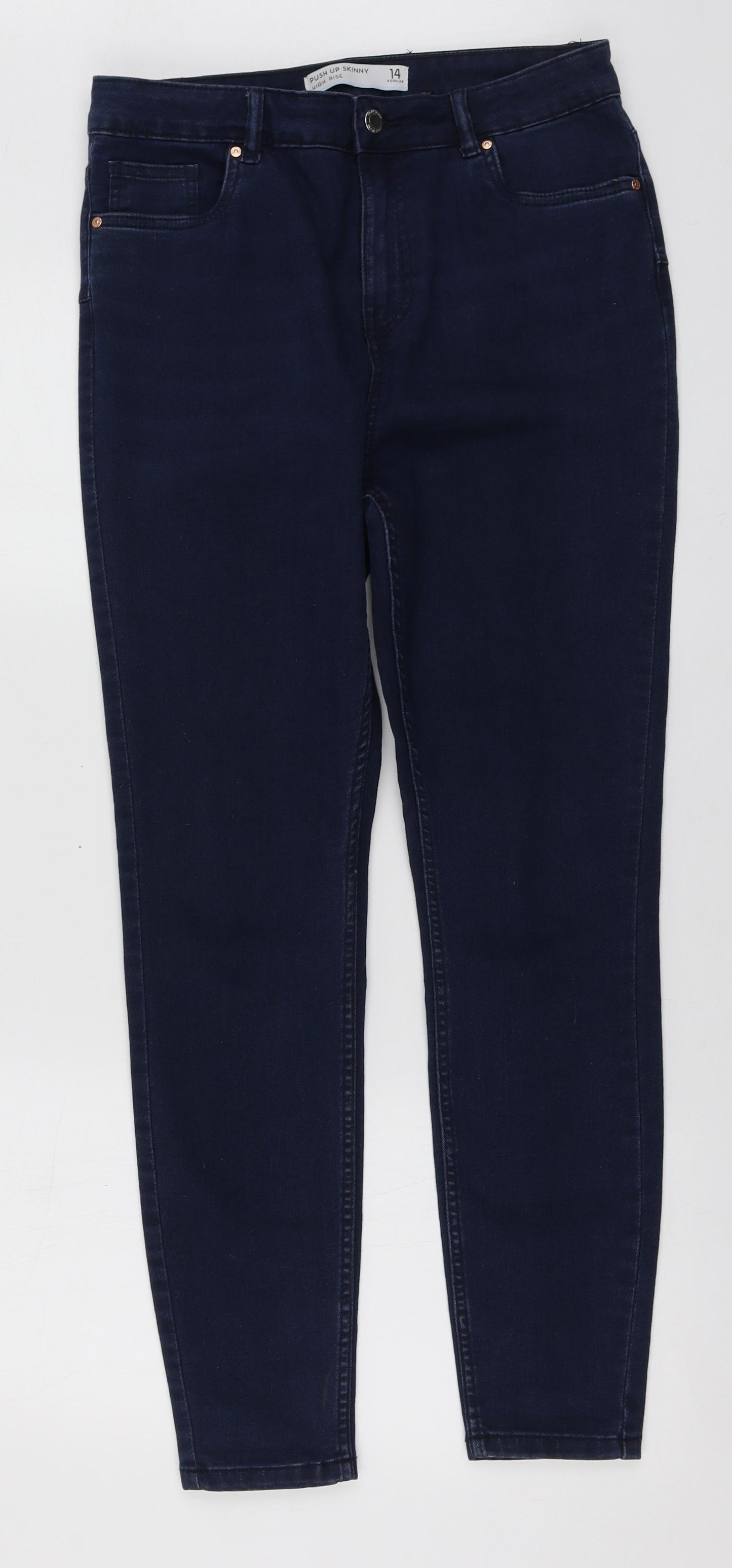 NEXT Womens Blue  Cotton Skinny Jeans Size 14 L27 in Regular