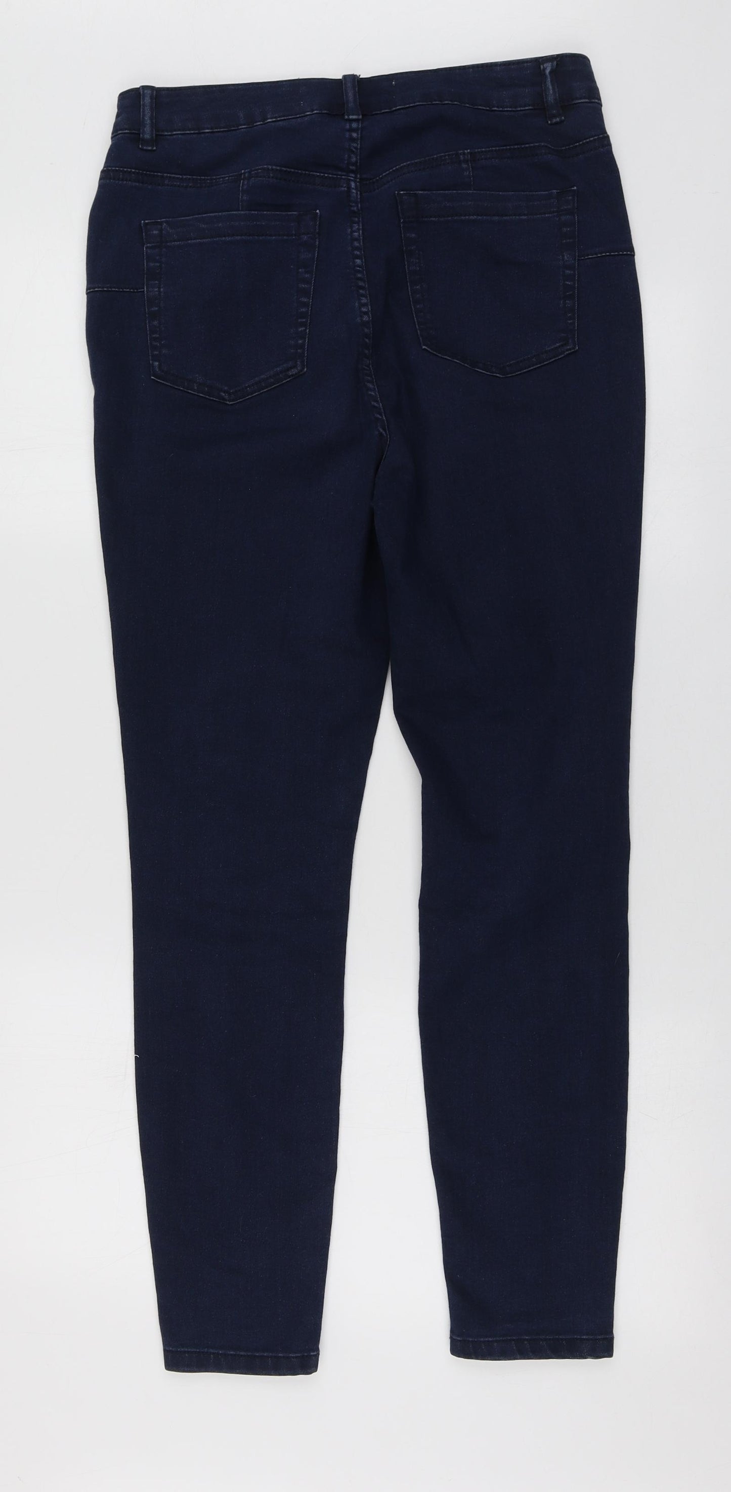 NEXT Womens Blue  Cotton Skinny Jeans Size 14 L27 in Regular