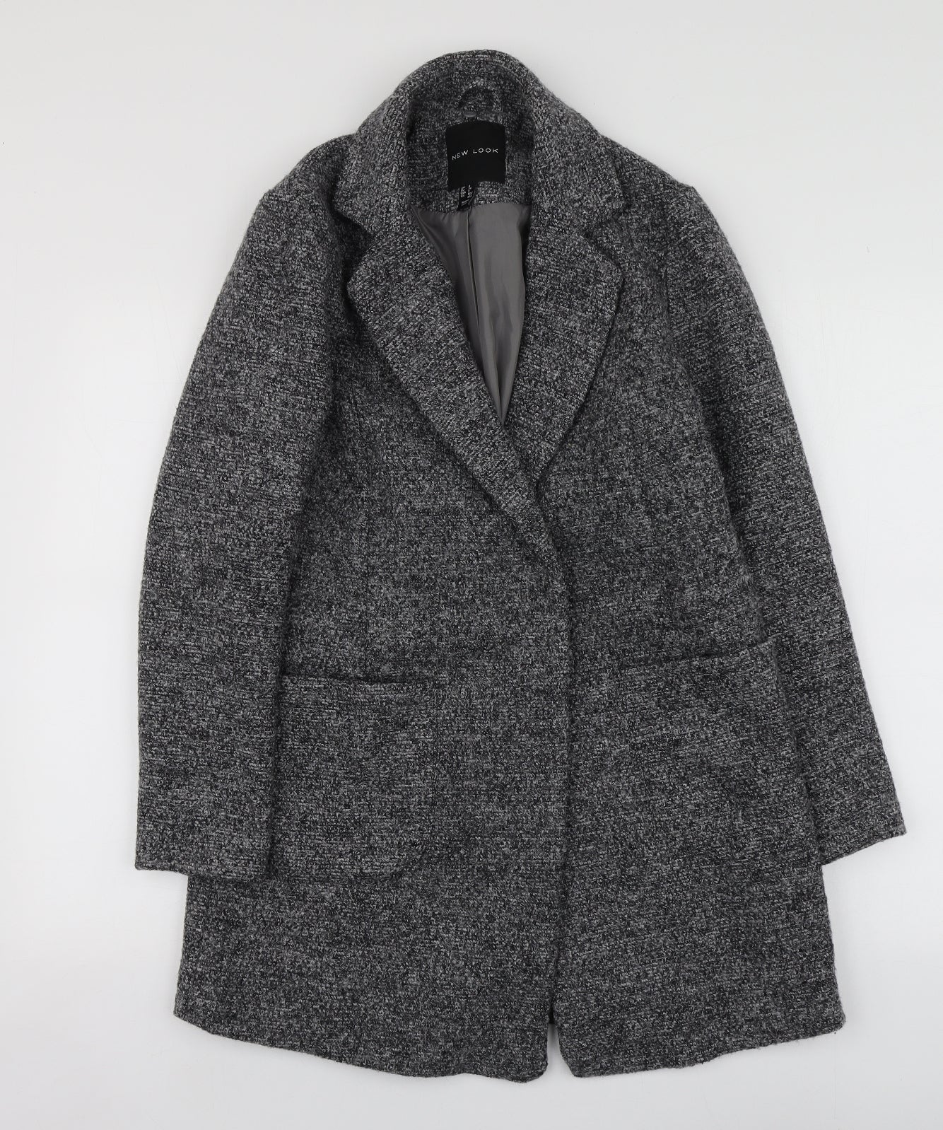 New Look Womens Grey   Pea Coat Coat Size 6