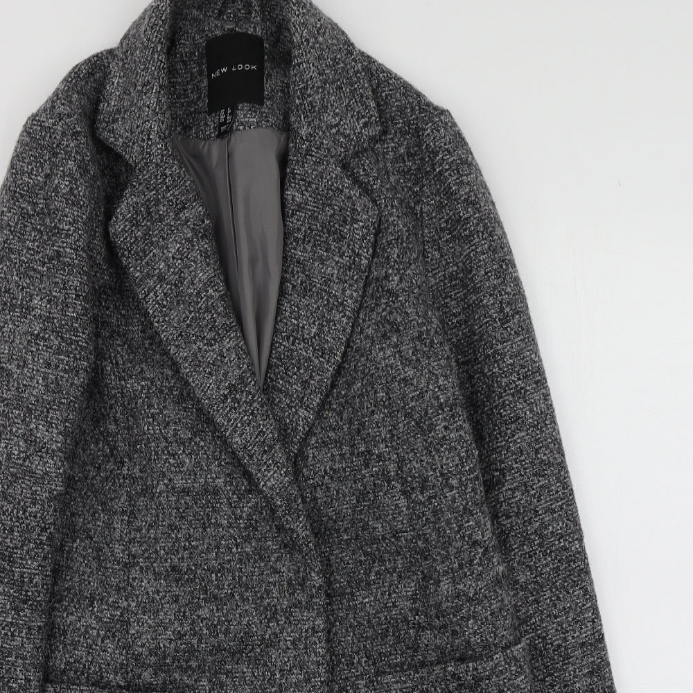 New Look Womens Grey   Pea Coat Coat Size 6