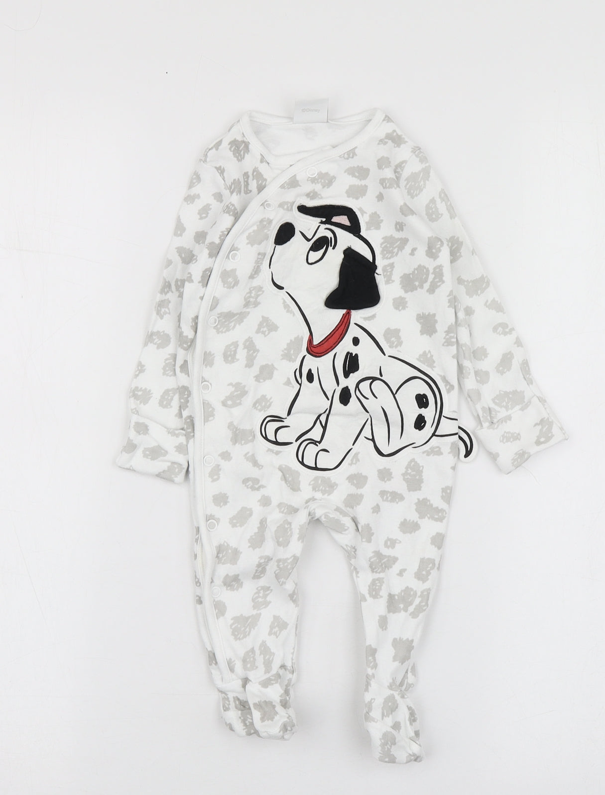 Disney Baby White Geometric Cotton Babygrow One-Piece Size 3-6 Months   - 101 Dalmatians