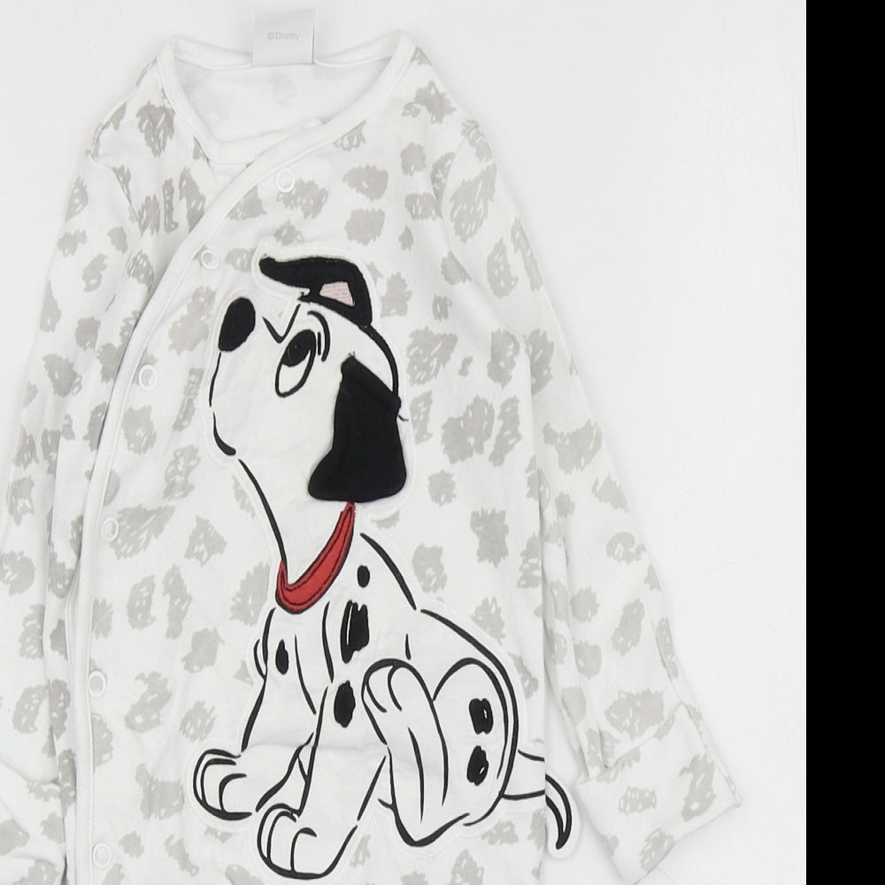 Disney Baby White Geometric Cotton Babygrow One-Piece Size 3-6 Months   - 101 Dalmatians