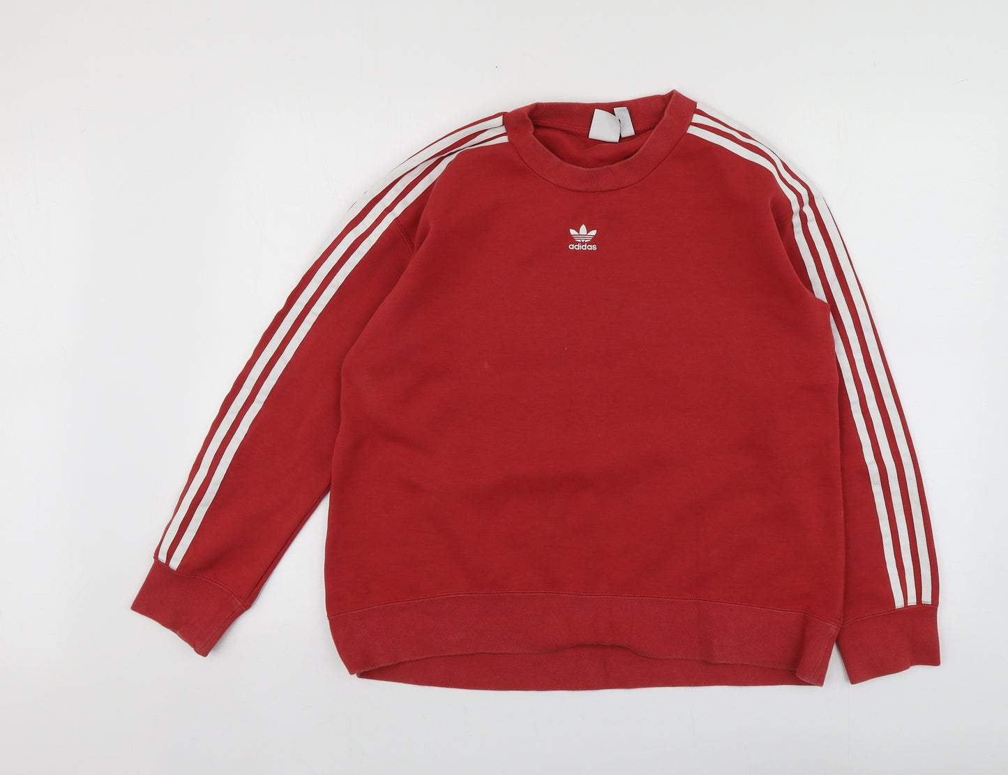 adidas Womens Red  Cotton Pullover Hoodie Size 8