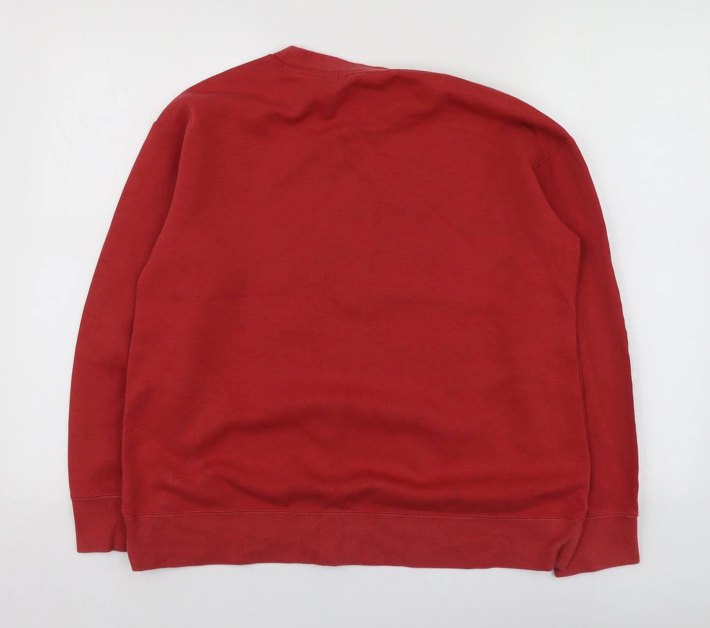 adidas Womens Red  Cotton Pullover Hoodie Size 8