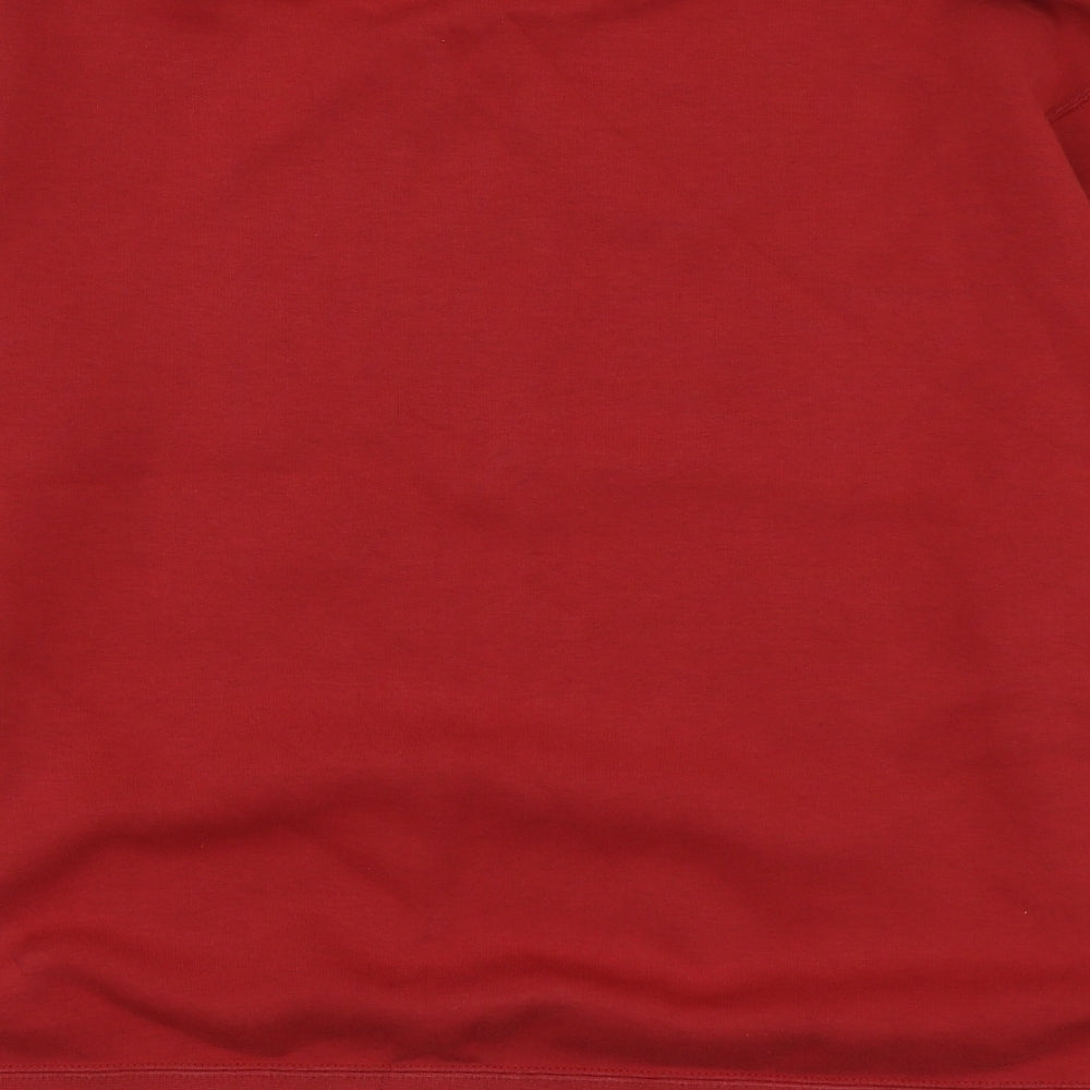 adidas Womens Red  Cotton Pullover Hoodie Size 8
