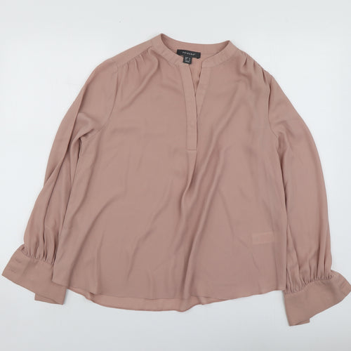 Primark Womens Pink  Polyester Basic Blouse Size 10 V-Neck