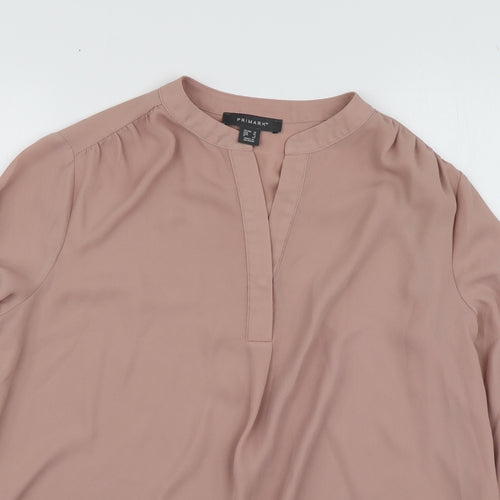 Primark Womens Pink  Polyester Basic Blouse Size 10 V-Neck