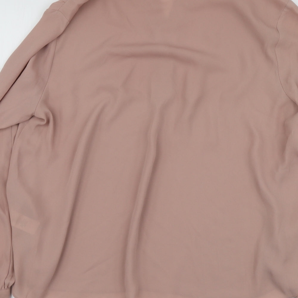Primark Womens Pink  Polyester Basic Blouse Size 10 V-Neck
