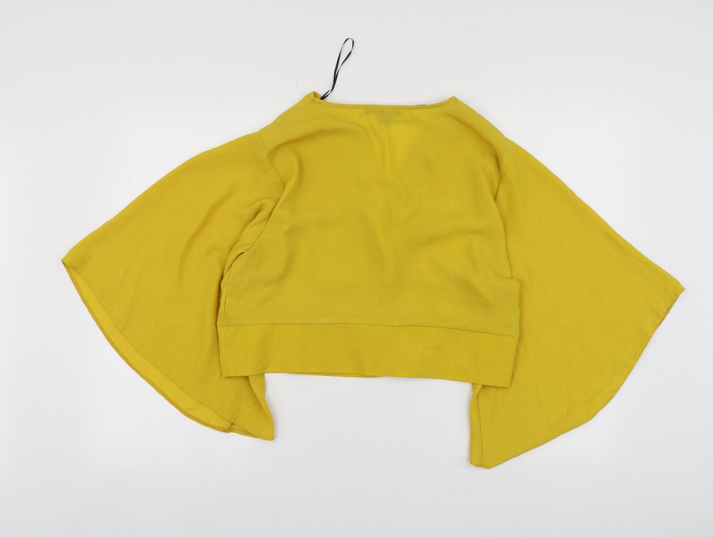 Primark Womens Yellow  Polyester Basic Blouse Size 18 V-Neck