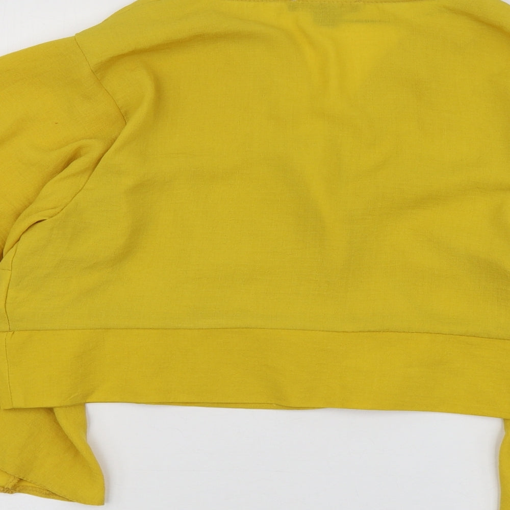 Primark Womens Yellow  Polyester Basic Blouse Size 18 V-Neck