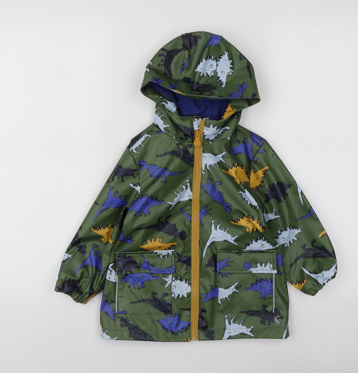 Joules Boys Green Geometric  Rain Coat Jacket Size 2 Years