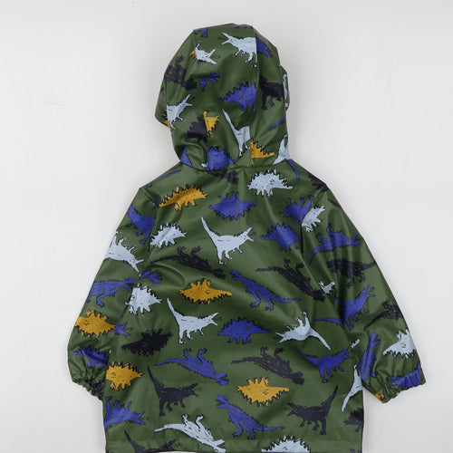 Joules Boys Green Geometric  Rain Coat Jacket Size 2 Years