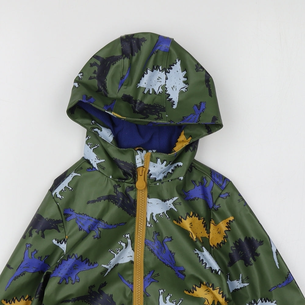 Joules Boys Green Geometric  Rain Coat Jacket Size 2 Years