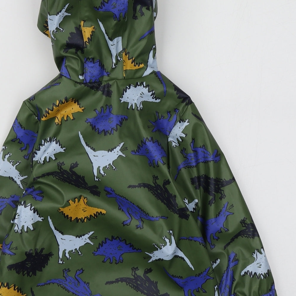 Joules Boys Green Geometric  Rain Coat Jacket Size 2 Years