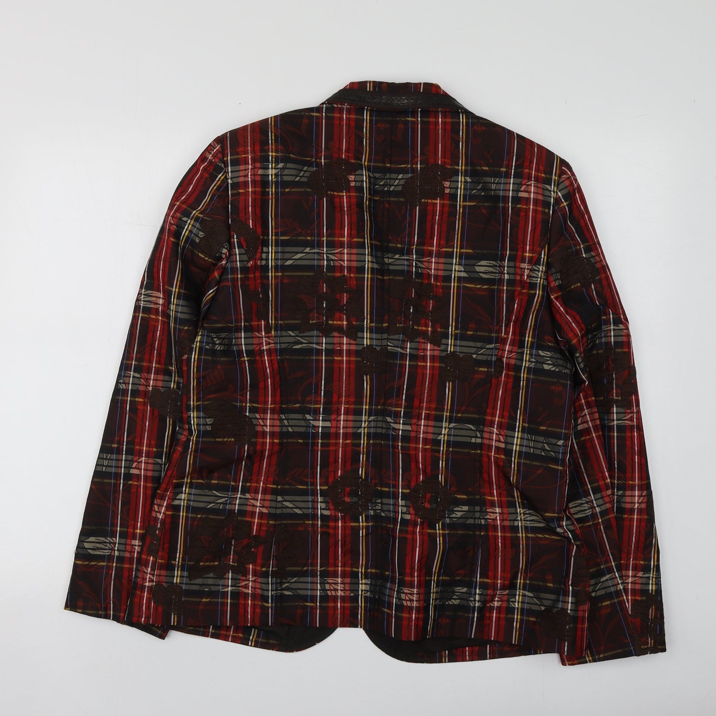 Basler Womens Red Geometric Polyester Jacket Suit Jacket Size 16