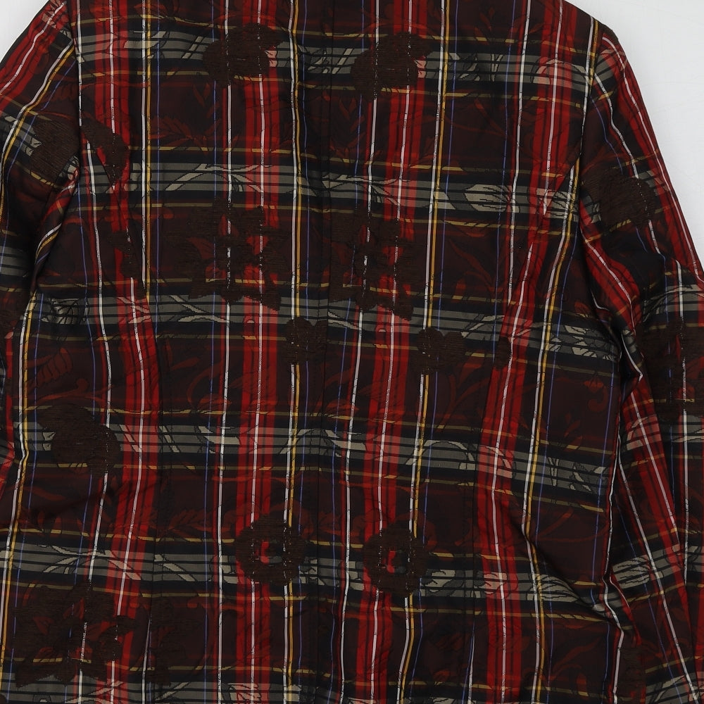 Basler Womens Red Geometric Polyester Jacket Suit Jacket Size 16