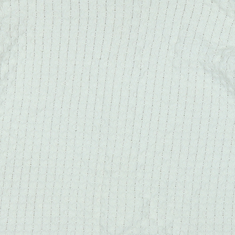 Marks and Spencer Womens White Mock Neck  Cotton Cardigan Jumper Size 20