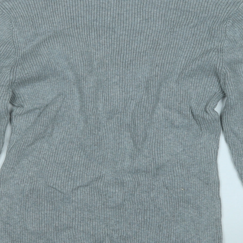 Papaya Womens Grey Round Neck  Cotton Pullover Jumper Size 16