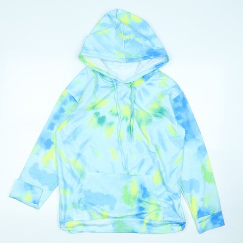 Preworn Womens Multicoloured Geometric Cotton Pullover Hoodie Size S