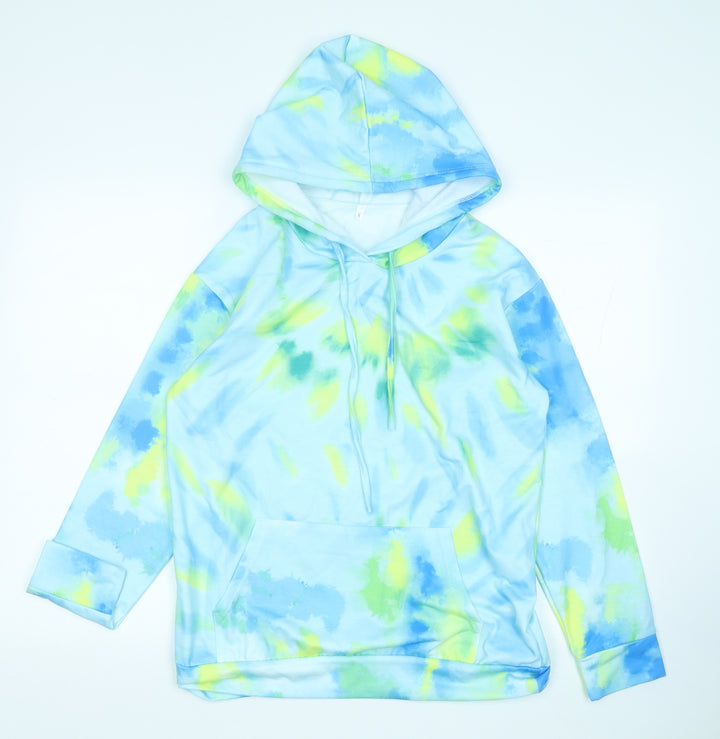Preworn Womens Multicoloured Geometric Cotton Pullover Hoodie Size S