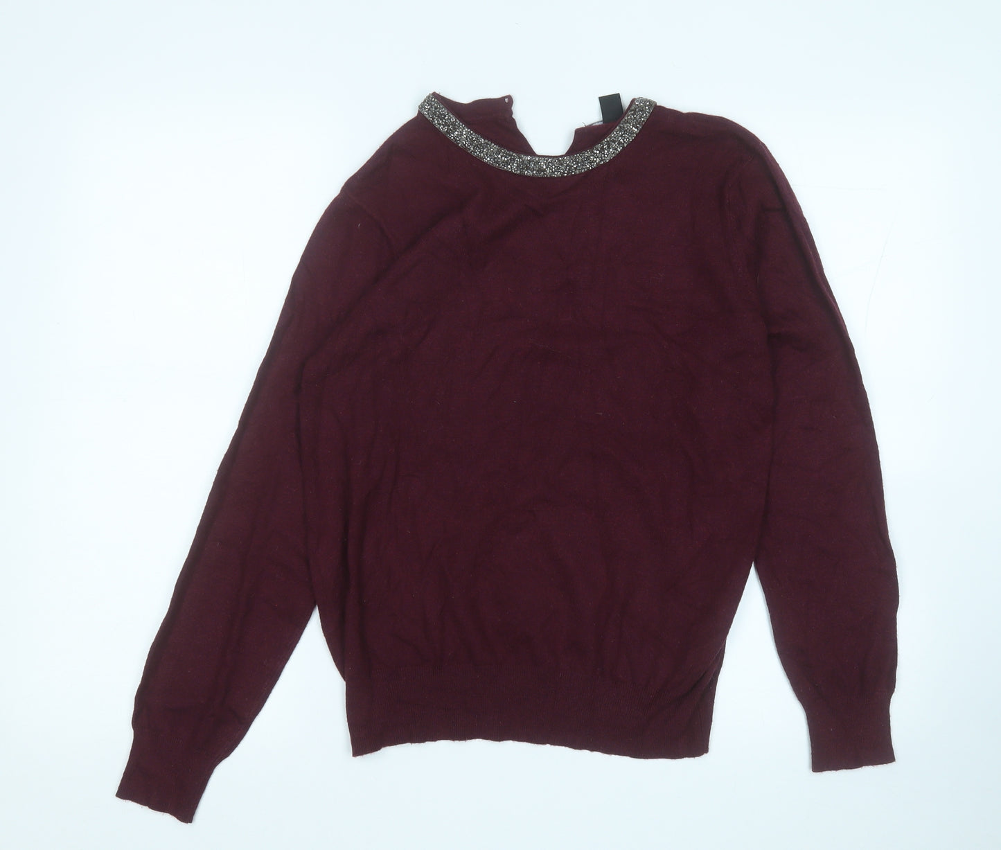 Atmosphere Womens Purple Round Neck  Viscose Pullover Jumper Size 14