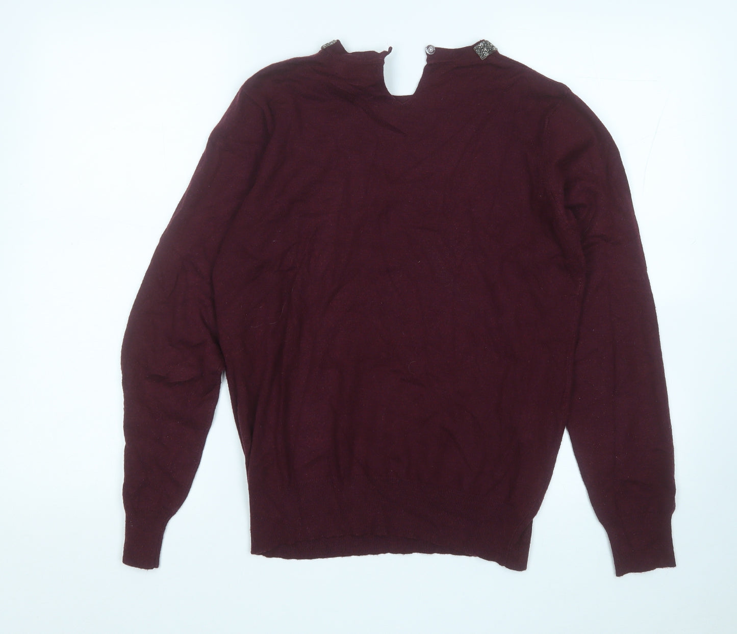 Atmosphere Womens Purple Round Neck  Viscose Pullover Jumper Size 14