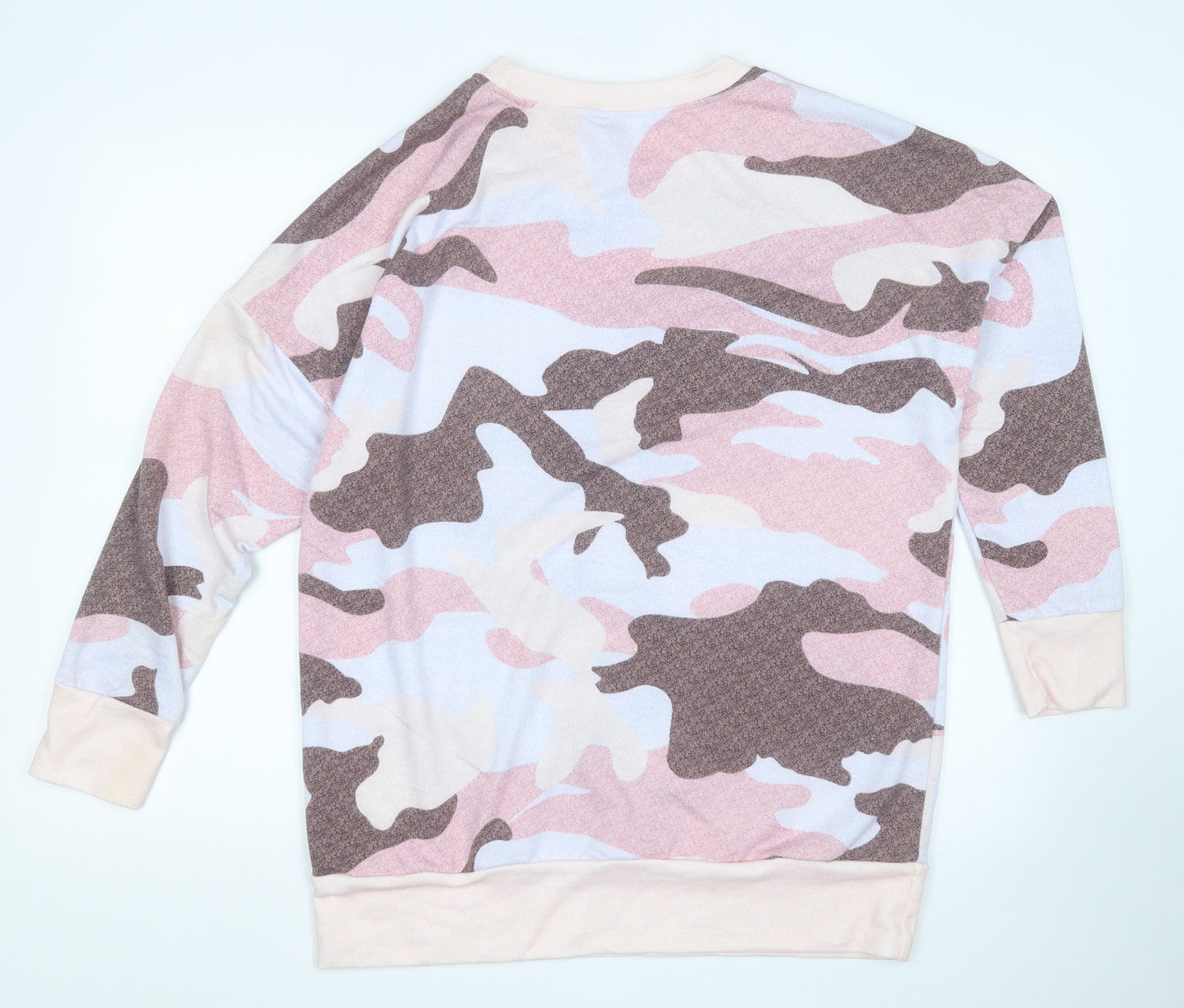 Preworn Womens Multicoloured Round Neck Camouflage Polyester Pullover Jumper Size L