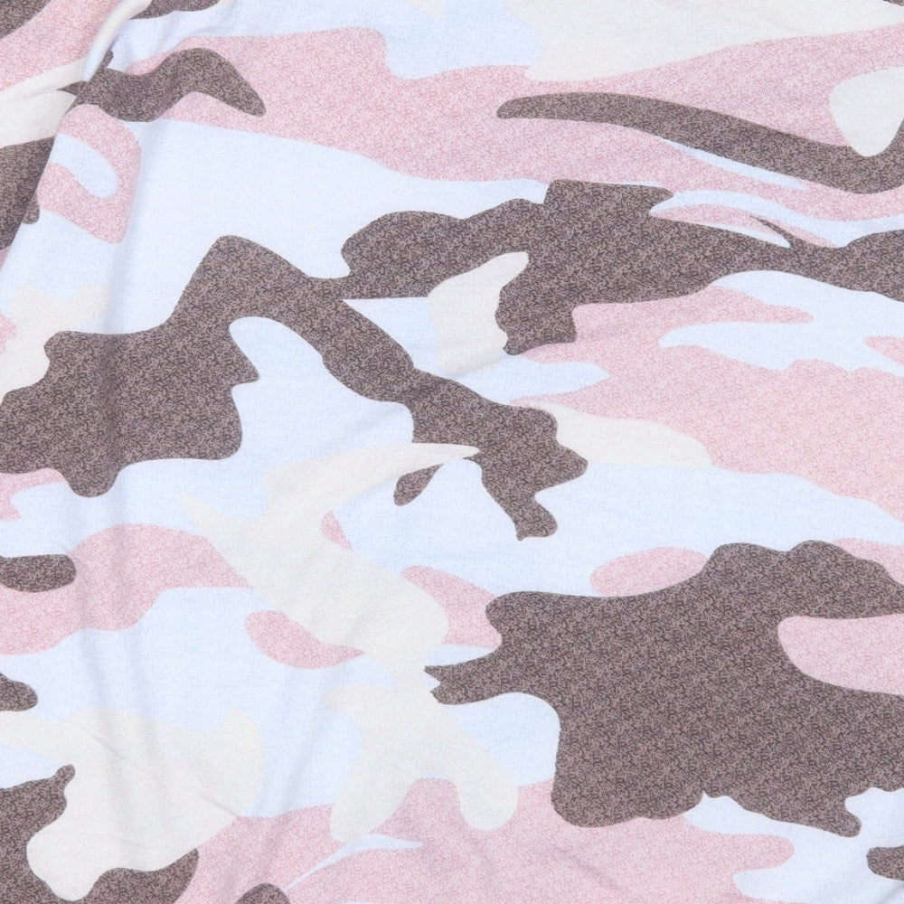 Preworn Womens Multicoloured Round Neck Camouflage Polyester Pullover Jumper Size L