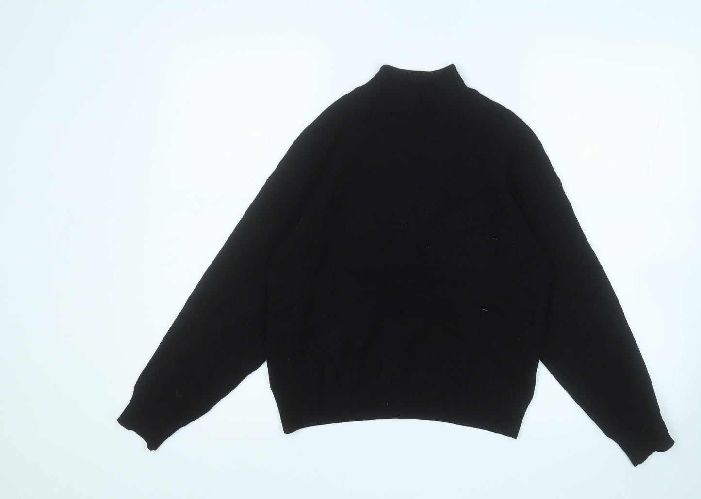 Primark Womens Black Mock Neck  Acrylic Pullover Jumper Size 6
