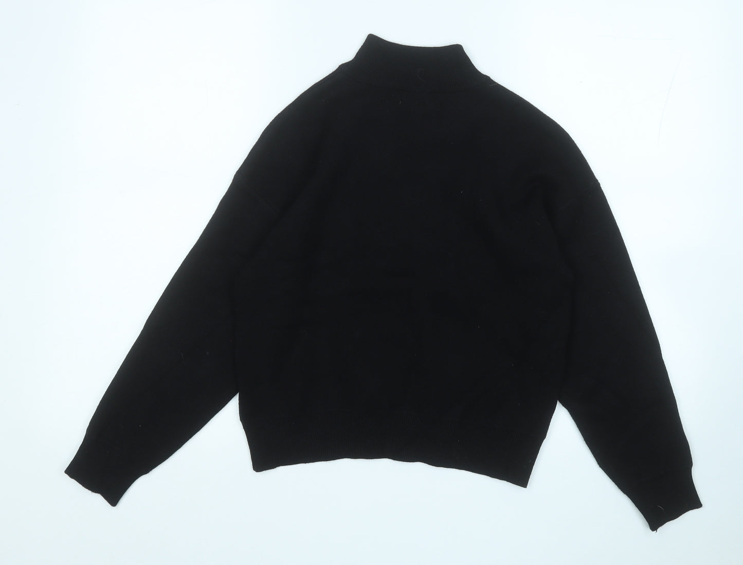 Primark Womens Black Mock Neck  Acrylic Pullover Jumper Size 6