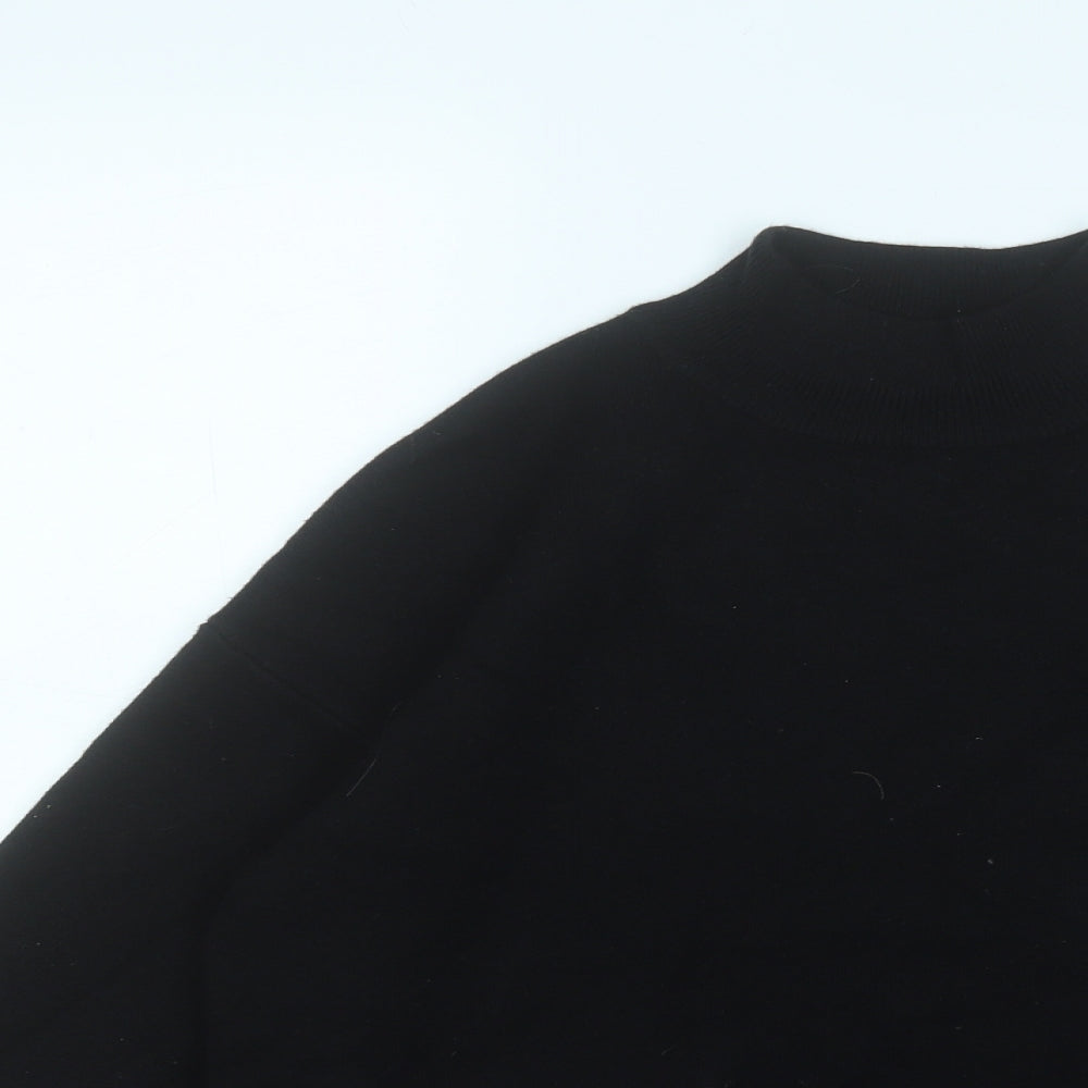 Primark Womens Black Mock Neck  Acrylic Pullover Jumper Size 6