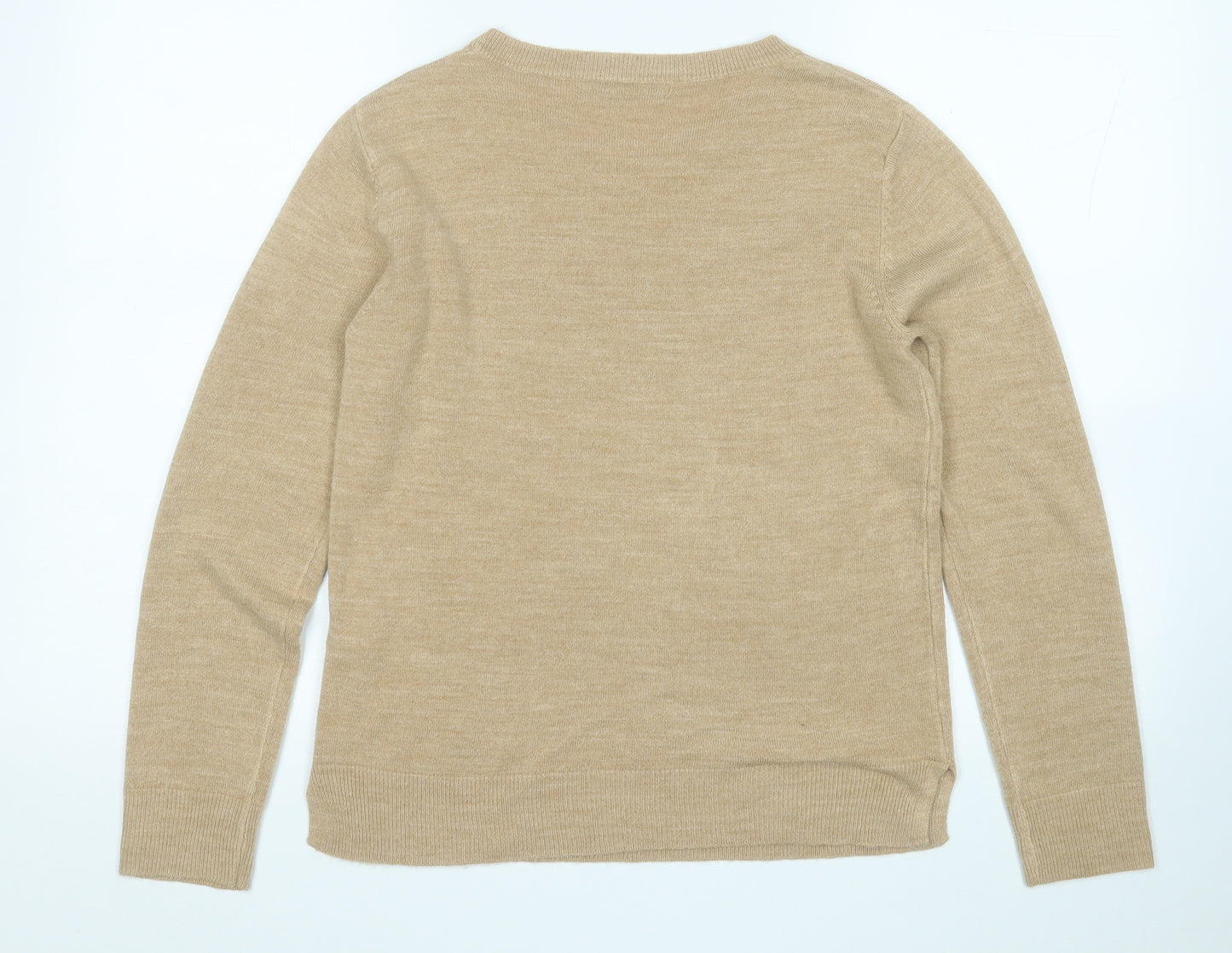 Marks and Spencer Womens Brown Round Neck  Acrylic Pullover Jumper Size 10