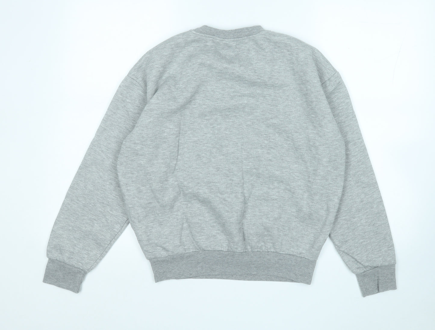 Primark Womens Grey Geometric Cotton Pullover Sweatshirt Size 6