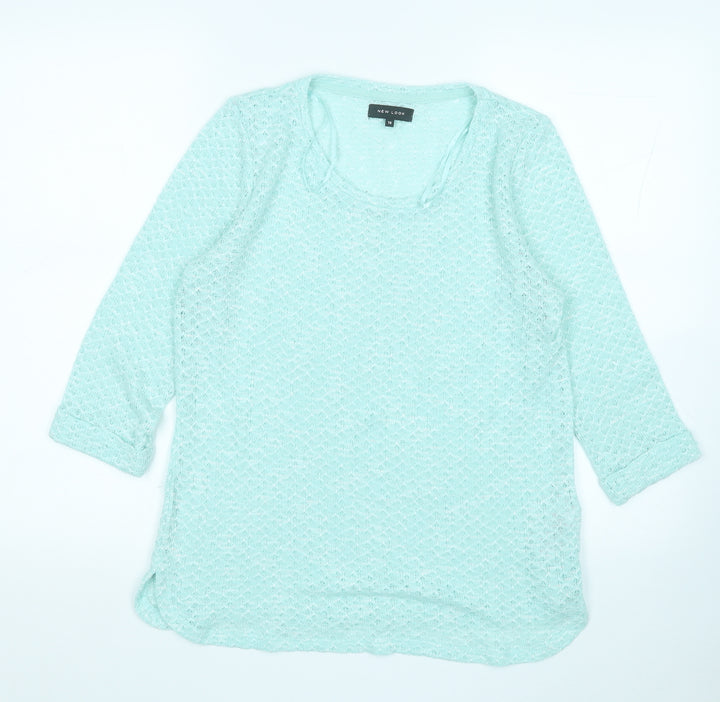 New Look Womens Blue Round Neck Polyester Pullover Jumper Size 14