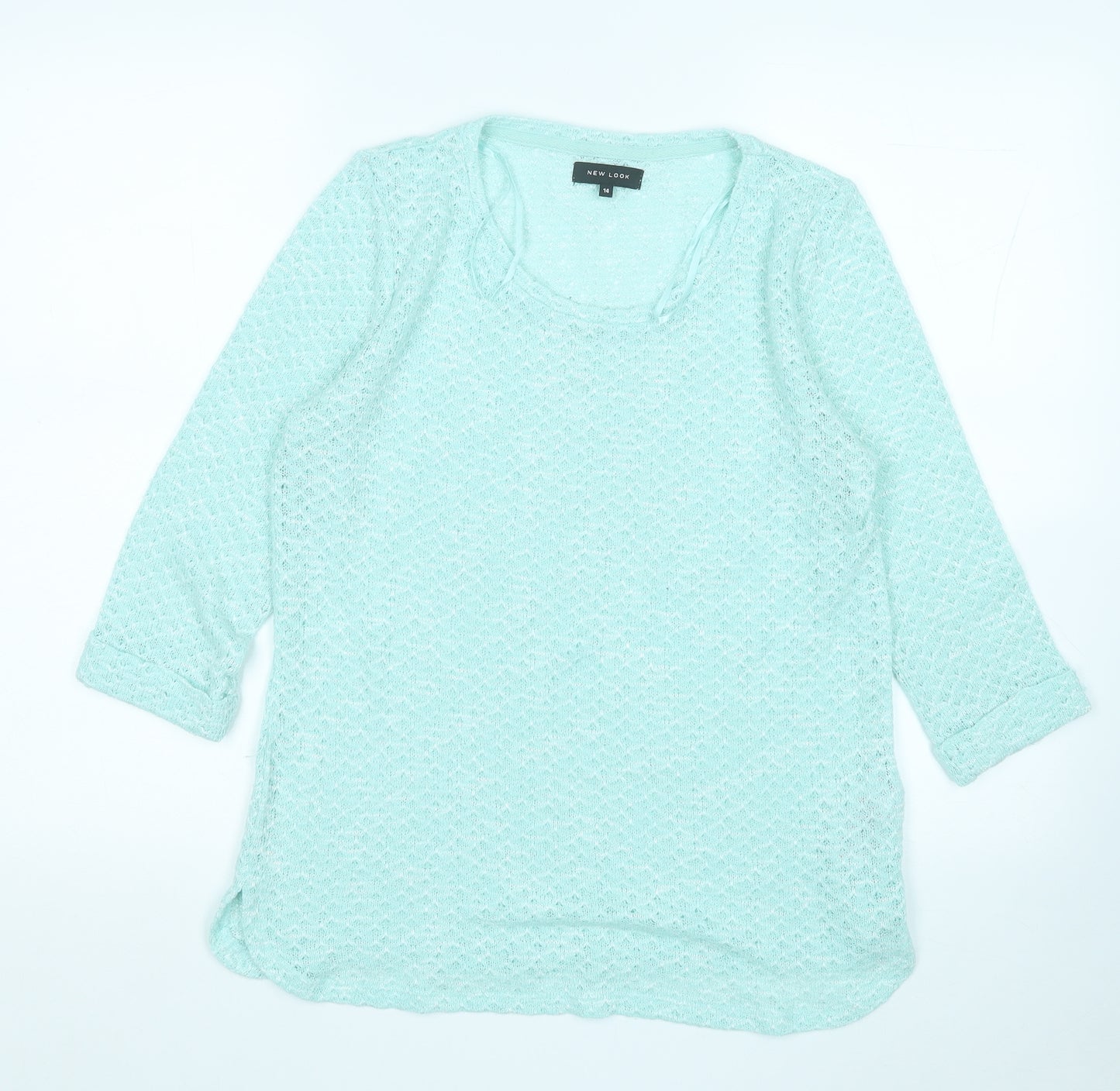 New Look Womens Blue Round Neck  Polyester Pullover Jumper Size 14