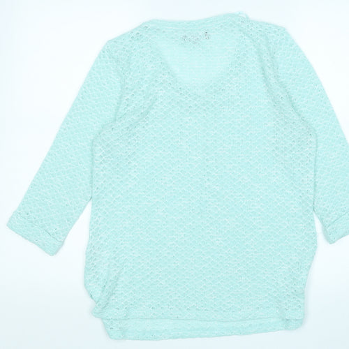 New Look Womens Blue Round Neck  Polyester Pullover Jumper Size 14