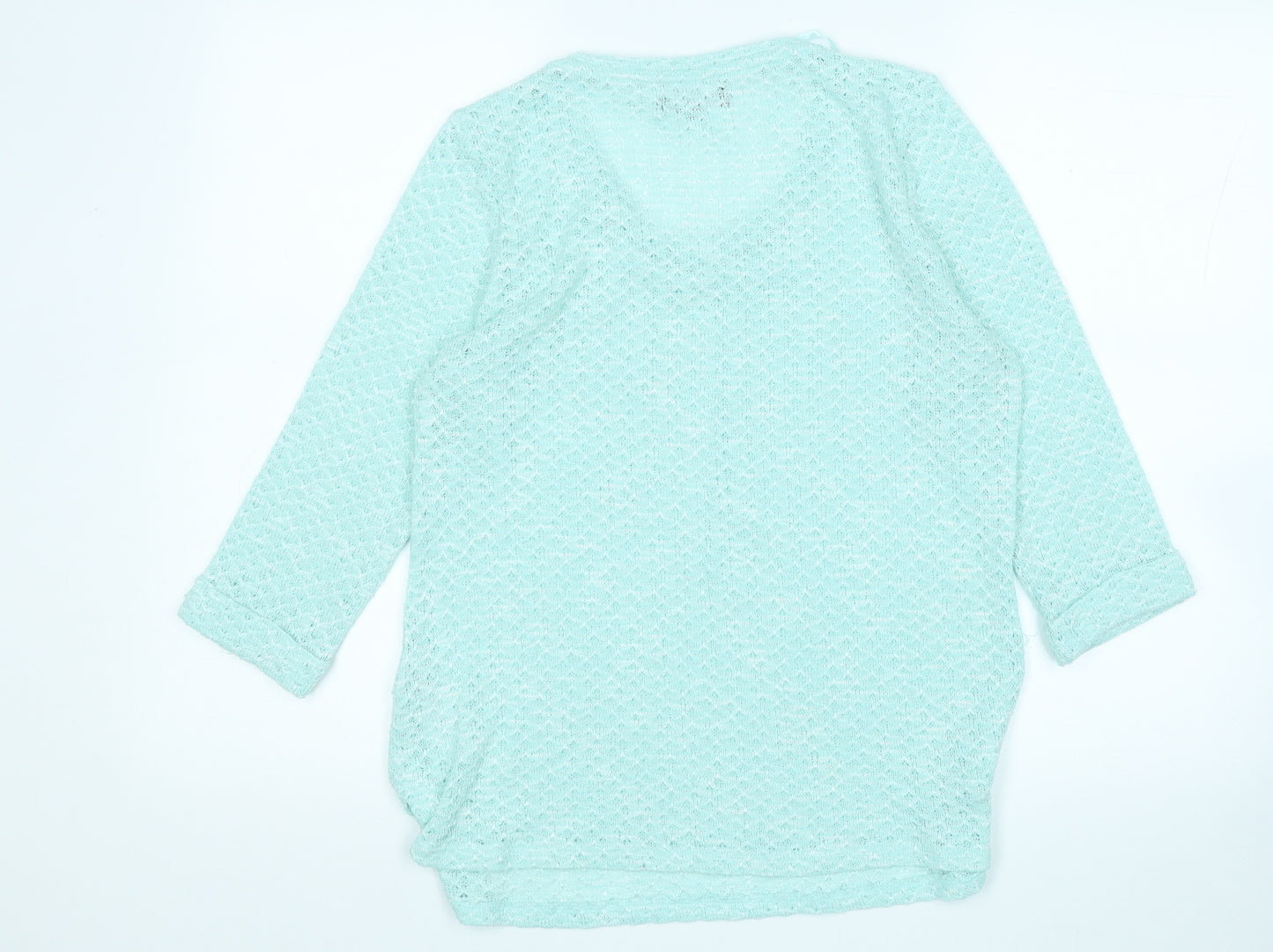 New Look Womens Blue Round Neck  Polyester Pullover Jumper Size 14