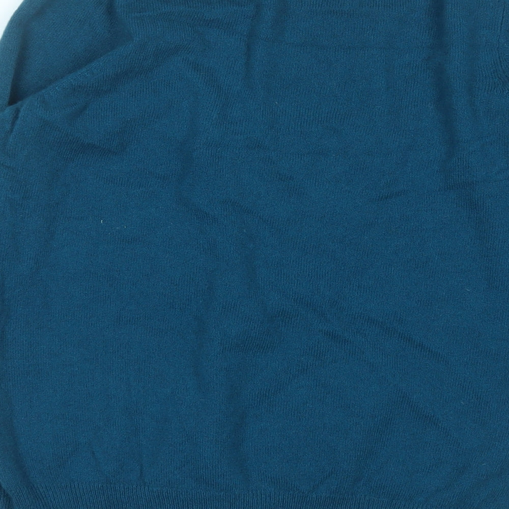 Marks and Spencer Womens Blue Round Neck  Cashmere Pullover Jumper Size 16