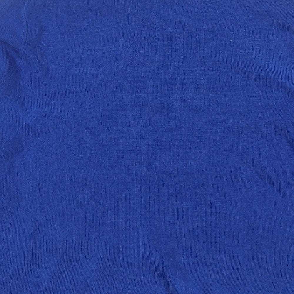 Papaya Womens Blue Mock Neck  Acrylic Pullover Jumper Size 14