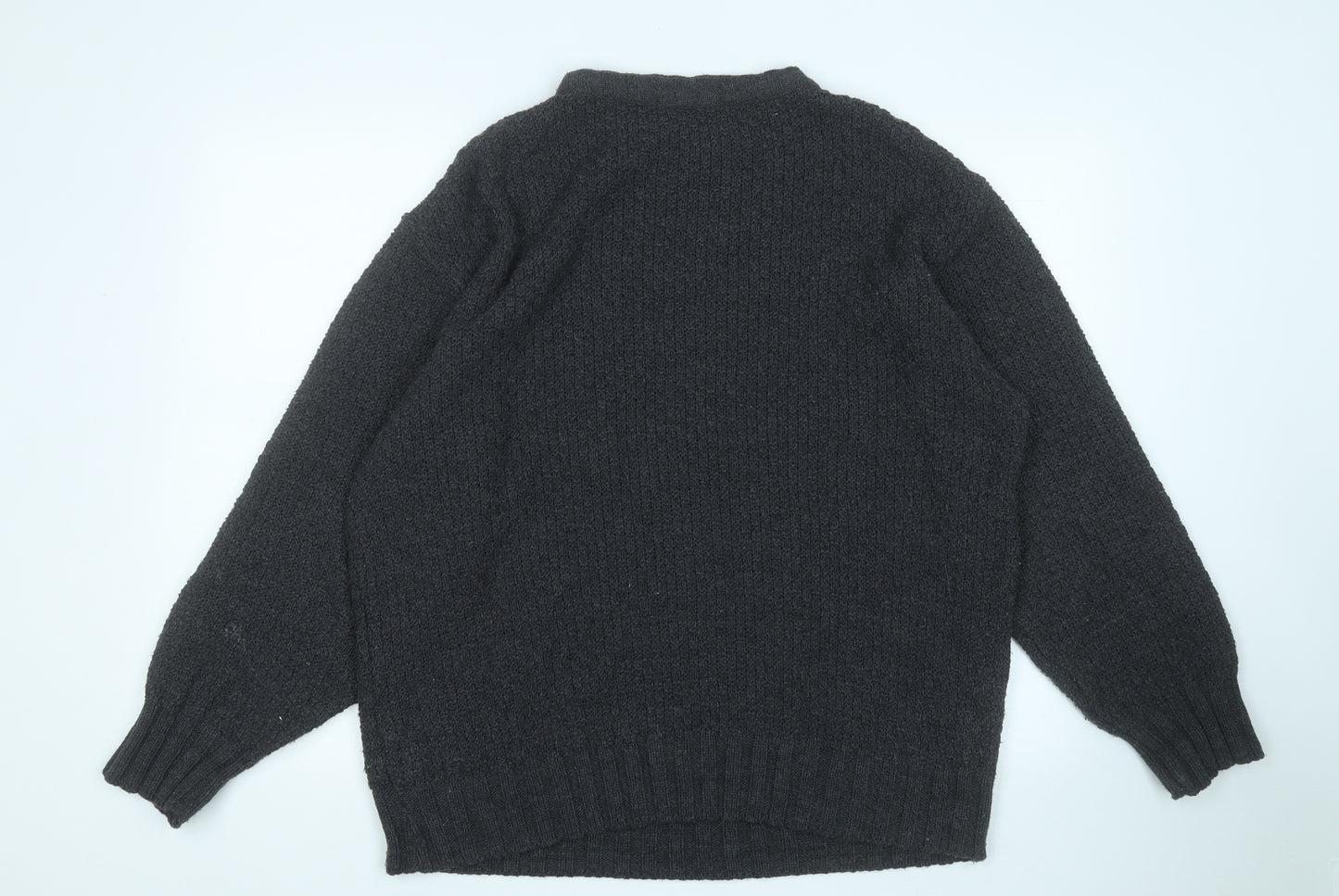 Preworn Womens Grey Round Neck  Acrylic Pullover Jumper Size 22