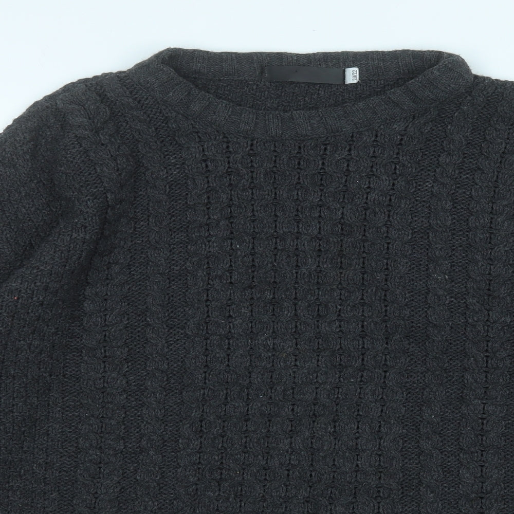 Preworn Womens Grey Round Neck  Acrylic Pullover Jumper Size 22