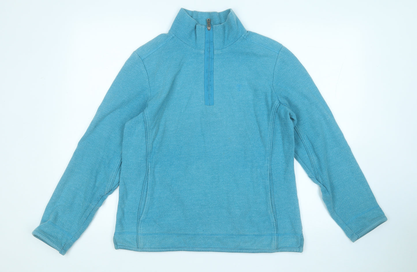 Fat Face Womens Blue Round Neck  Cotton Pullover Jumper Size 14