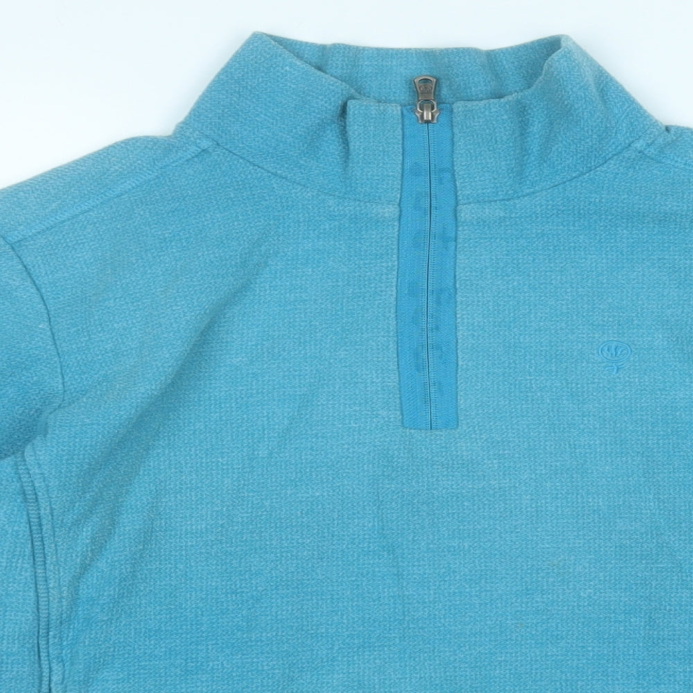 Fat Face Womens Blue Round Neck  Cotton Pullover Jumper Size 14