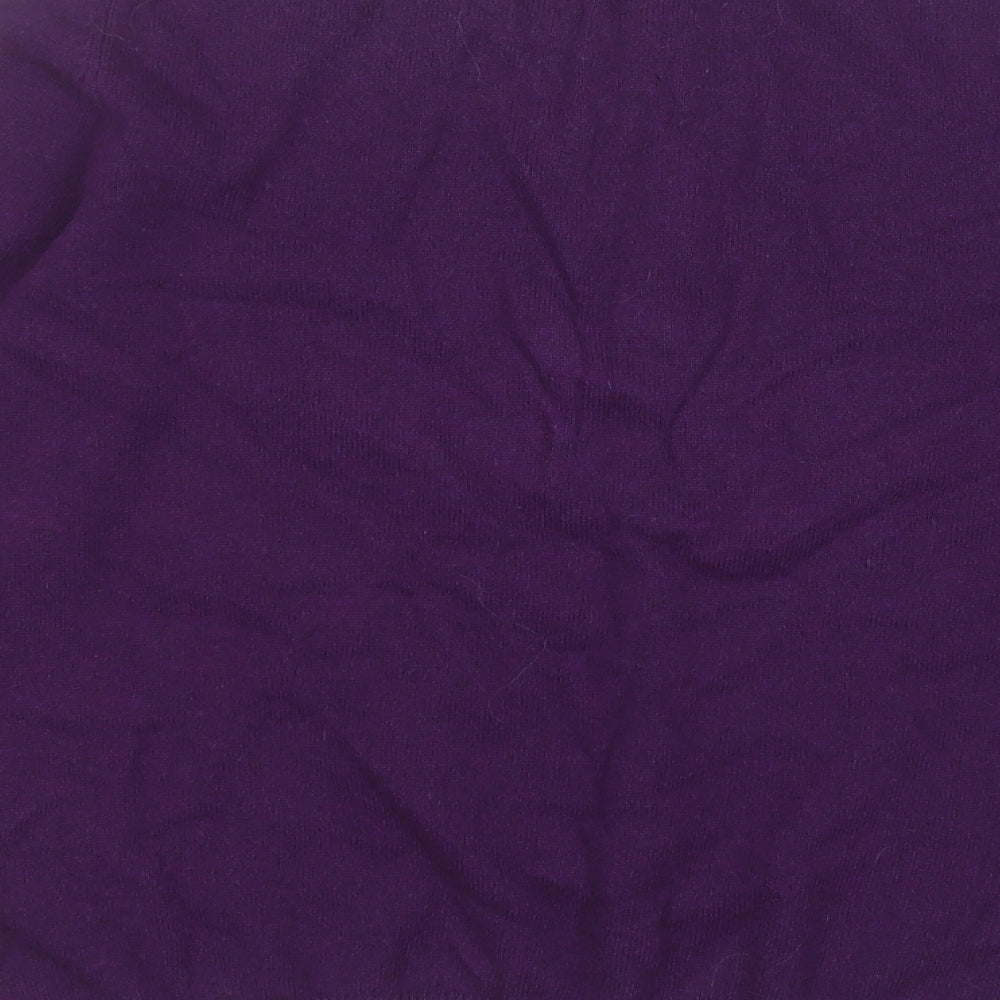 Isle Womens Purple Round Neck  Cashmere Pullover Jumper Size M